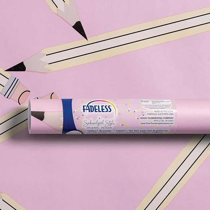 Fadeless Schoolgirl Style Bulletin Board Paper, Pencil Me in, 47.25" x 25', 1 Roll