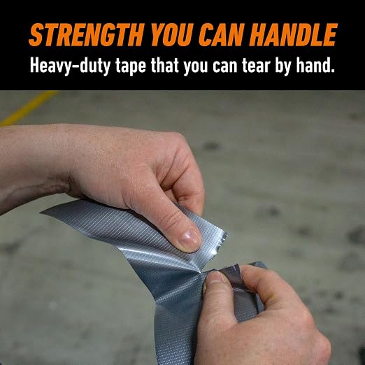 GORILLA Tough & Wide Heavy Duty Duct Tape, Silver, 2.88" x 25 yd, 1-Pack | Weather Resistant, Indoor & Outdoor Use, Double-Thick Adhesive, Reinforced Backing, Hand-Tearable