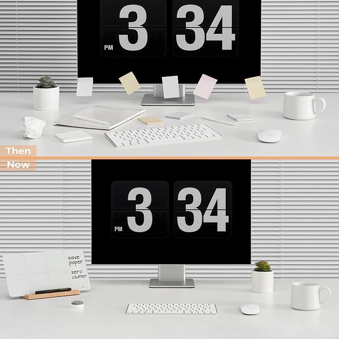 Desktop Glass Weekly Planner Whiteboard with Detachable Wood Stand,Small Portable Dry Erase Calendar to Do List White Board 12x6" for Office, Home, Schools, Marker&Eraser Included, Yeoux
