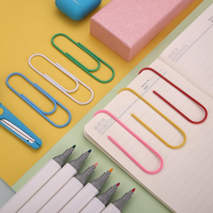 Jumbo Paper Clips,4 Inch Cute Paper Clips Large,30-Pack Paperclips for Paperwork Ideal for Home,School and Office Use,Colored Binder Clip