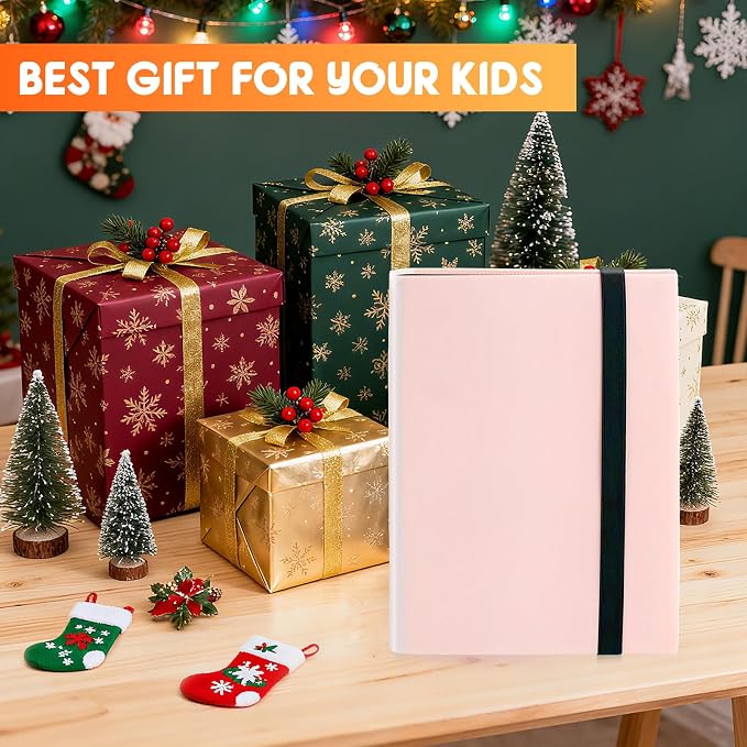 Trading Card Binder 9 Pocket, 360 Card Waterproof Folder with Side Loading Sleeves, Sturdy Card Collection Album for MTG, TCG, Game Cards & Sports Cards (1, Pink)