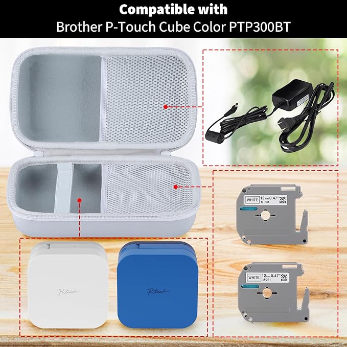 Case Compatible with Brother P-Touch Cube PTP300BT Color Smartphone Label Maker