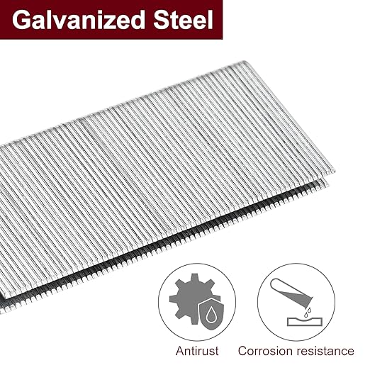 uxcell 18 Gauge Narrow Crown Staples 1/4" x1-1/4, 1000Pcs Galvanized Steel for Pneumatic, Electric Stapler, White