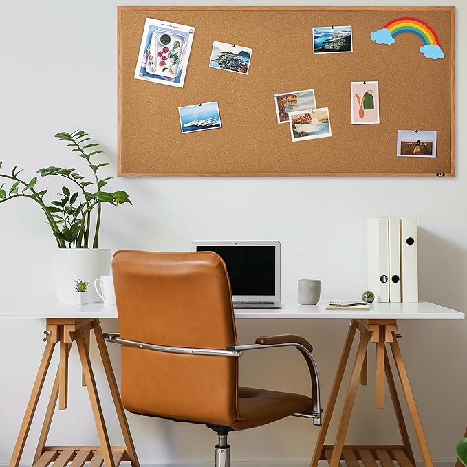 Mr. Pen- Cork Notice Board, 48 X 24 Inches, Cork Bulletin Board for Walls, Pin Boards, Framed Corkboard, Decorative Hanging Pin Boards, Perfect for Office & Home Decor