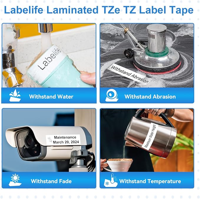 36mm Label Tape TZe-261 Replacement for Brother P Touch TZe TZ Tape 1.4'' (Pack of 2)