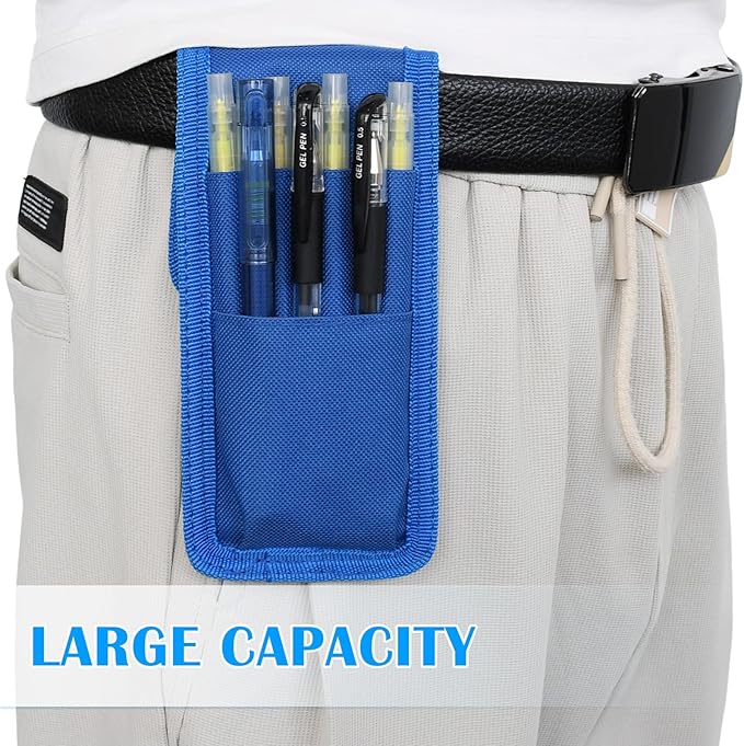 2 Pcs KATOLK Belt Pen Holder, Multifunctional Adjustable Tactical Pencil Pouch, Detachable Military Duty Pencil Sleeve Case, Can Hold Pens, Rulers and Scissors