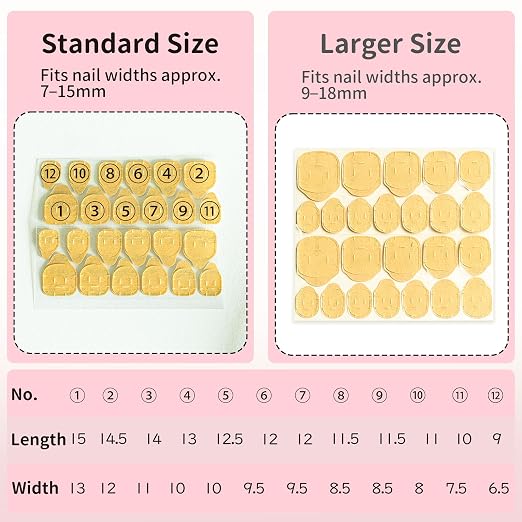 Sun&Beam Nails Adhesive Tabs 25 Sheets for Press On False Nail Tip Gel Glue Double Sided Tape Stickers Waterproof Transparent Strong Sticky (Large Size for Hands/25 Sheet)