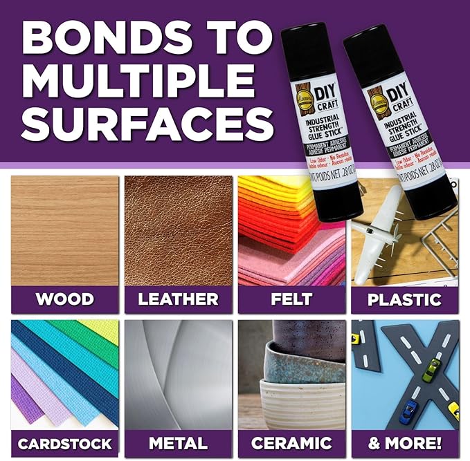 Aleene's DIY Craft Industrial-Strength Glue Sticks, Permanent Bond for Easy Repair, 2 Pack