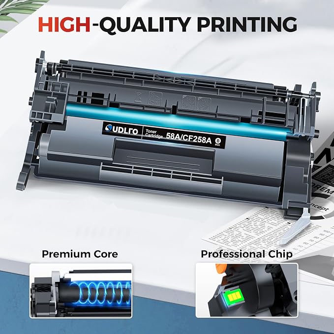 CF258A 58A Toner- 58X CF258X Replacement for HP 58A Toner Cartridge Black | 58A Compatible with HP M406dn M428fdw M428fdn M428dw M404 M428 M404n M404dn M404dw Printer (High Yield, 2 Pack with Chip)