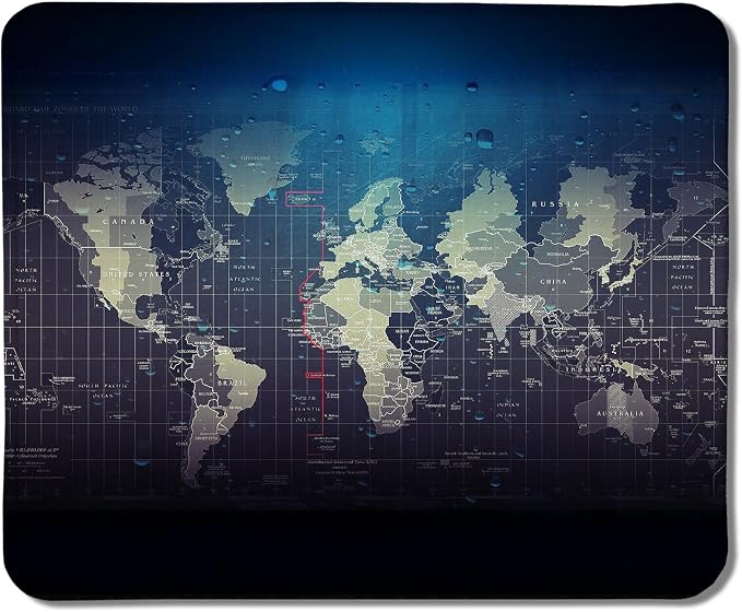 World Map Mouse Pad, Map of The World Mouse Pads for Wireless Mouse Computers Laptop Desk Accessories, 9.5x7.9 Inch
