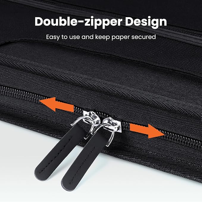 Sooez Heavy Duty Accordion File Organizer with Hidden Handle, Portable 12 Pockets Expanding File Folders, Cloth Monthly Bills Receipt Organizer for Letter/A4, School Classroom Home & Office Supplies | 12 Pockets, Expanding Important Document Folder, Cl...