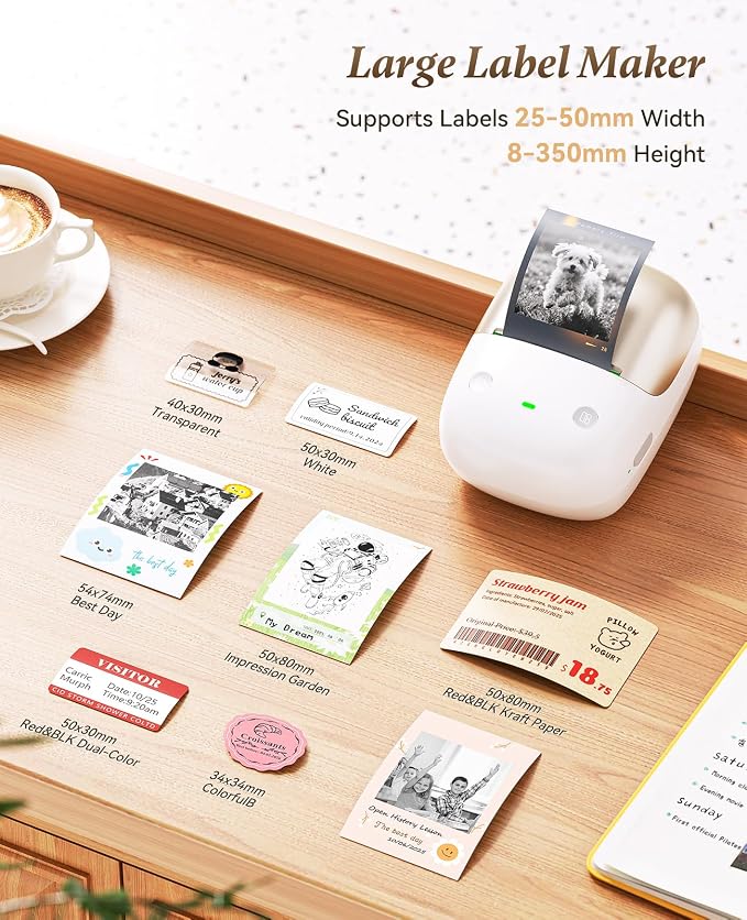 NIIMBOT B2 Pro Portable Label Maker, Thermal Label Printer with Fun APP | 300 DPI High Definition Bluetooth Label Maker Machine for Photos, Scrapbook, Home,School Organization (Moon Gold)