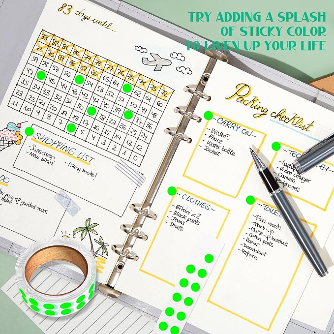 1/4 Inch Dot Stickers, Small Round Sticker, 1000 Dot Label Stickers | 0.25 Inch Dot Stickers, Circle Sticker Labels, Sticker Dots for Office and Marking, Small Round Stickers for Labeling
