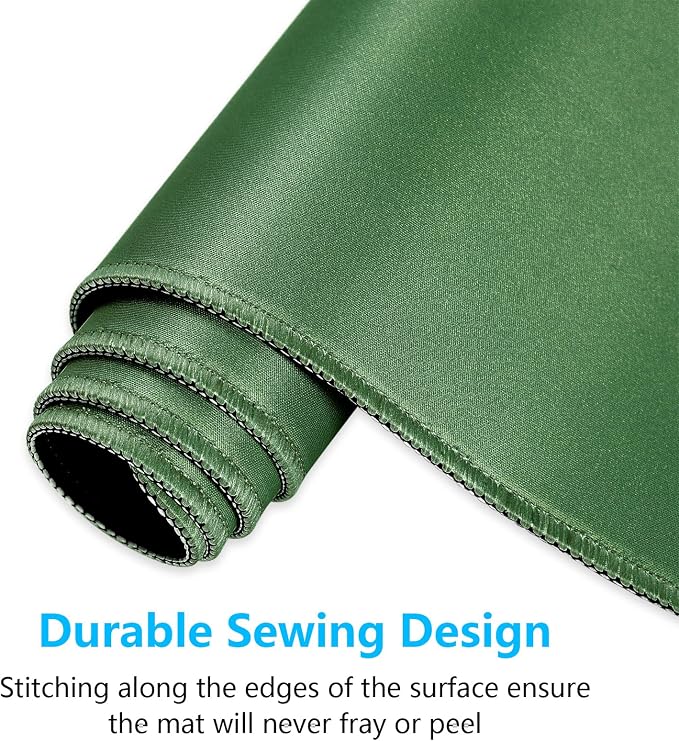 Dapesuom Large Gaming Mouse Pad, Extended Mouse Mat with Stitched Edges, Full Size Keyboard Pad with Non-Slip Base, Big XXL Computer Desk Mats for Gamer, Laptop, Office, 31.5 x 15.7in, Forest Green