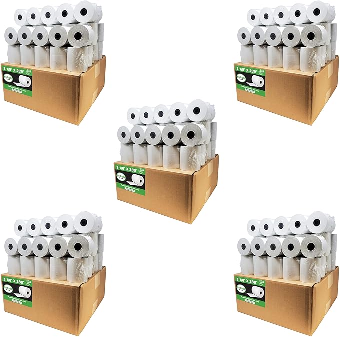 Phenol Free Thermal Paper (500 Rolls) 3 1/8 x 230 Receipt Rolls fits all Clover POS Cash Register Printers, Star Micronics SCP700 TSP100 TSP300 TSP400 (BPA & BPS Free) from BuyRegisterRolls