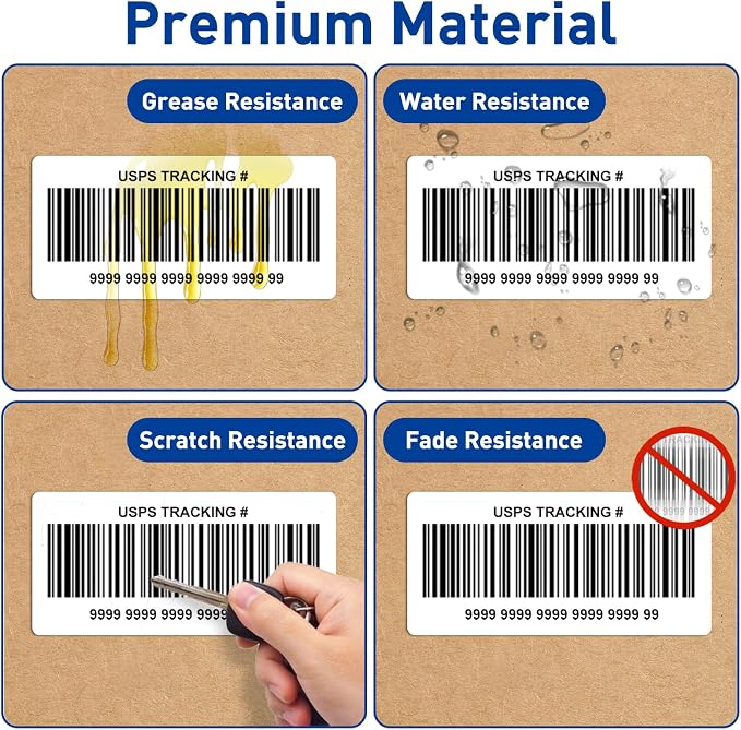 ESSENTIAL 2.25" x 4" Direct Thermal Printer Labels for Barcodes, Address | Permanent Adhesive, Compatible with Zebra, Rollo and Other Desktop Printers, 350 Labels of Roll, 12 Rolls (4200 Labels)