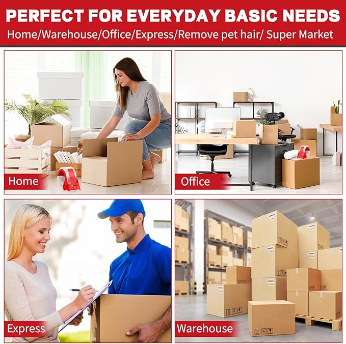 Clear Heavy Duty Packing Tape with Dispenser, 2 Rolls Strong & Durable Shipping Tape, 1.88 Inches x 55 Yards Packaging Tape, for Packing Boxes, Moving Supplies, Shipping and Mailing