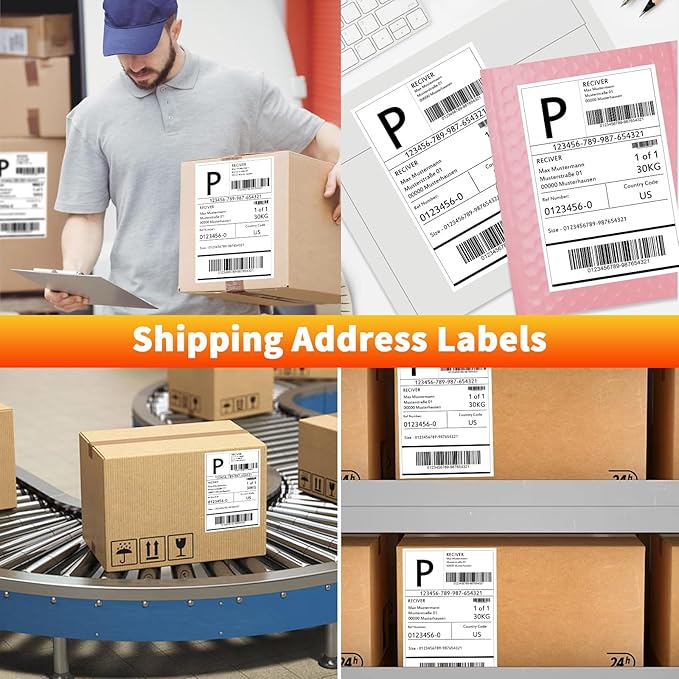 Printable Sticker Paper – 100 Sheets 8.5 x 11 Full Sheet Labels, Matte Self Adhesive Sticker Paper for Inkjet & Laser Printers, Full Page Printable Label Paper for Shipping, Address