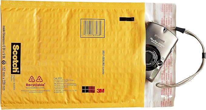Scotch Poly Bubble Mailer, 8914R-4-1-EF White, Small, Size 4, Inside Dimensions 9.5 INx13.5 IN,Made with 50% recycled plastic 1pk, 10 packs per inner