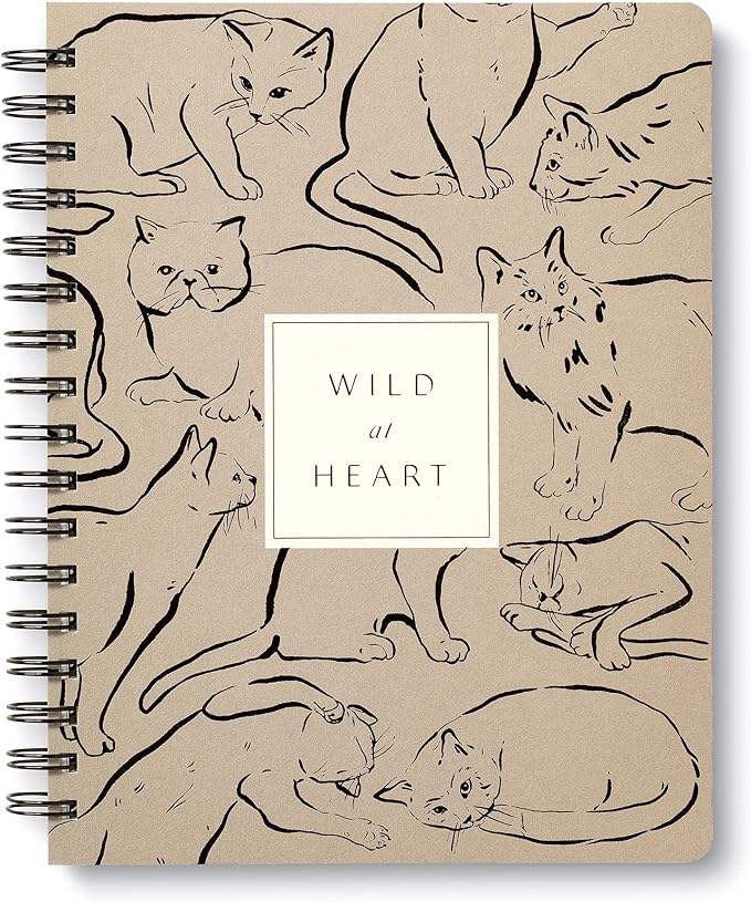 Compendium Spiral Notebook - Wild at Heart — A Designer Spiral Notebook with 192 Lined Pages, College Ruled, 7.0”W x 9.25”H