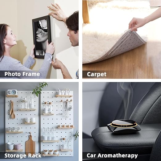 vimiroo 2 Pack Double Sided Tape Heavy Duty, Extra Large 16.4FT Nano Double Sided Mounting Tape, Transparent Strong Removable Adhesive Picture Hanging Strips, Wall Tape Sticky Poster Carpet Decor