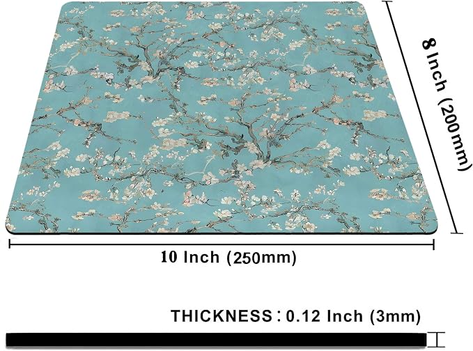 Natural Landscape with Fresh Green Leaves, Square Waterproof and Non-Slip Rubber-Based Mouse Pad Suitable for Office Laptops.