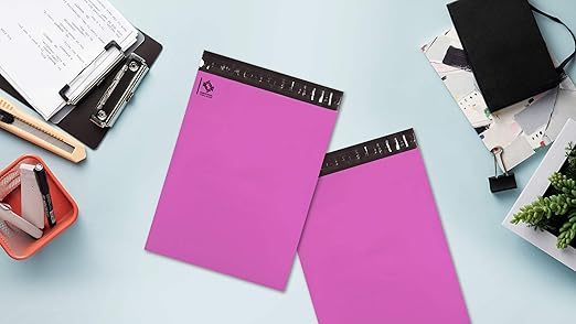 KKBESTPACK Poly Mailer Envelopes Shipping Bags Self Adhesive Waterproof Bags (Pink) (B125), 12 x 15.5 / 100pc (Pack of 2)