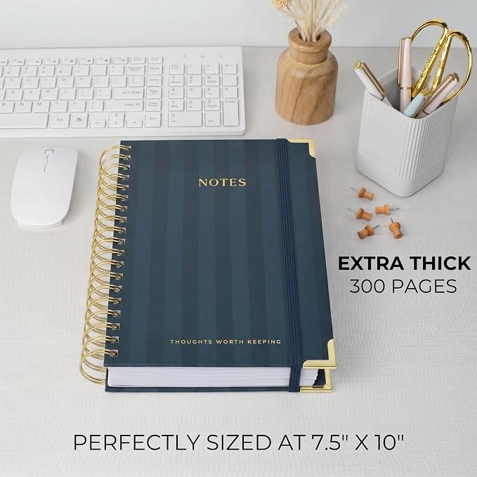Aesthetic Thick Spiral Notebook With Tabs - Premium Journal For Women Size B5 - College Ruled Note Book With 300 Lined Pages and Dividers - Perfect For Writing And Staying Organized at Work or School