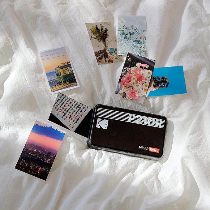 KODAK Mini 2 Retro 2x3" Portable Photo Printer, 38 Sheets, Bluetooth Smartphone Printer for iPhone & Android, Instant Color Prints, 4PASS Dye Sublimation, Black