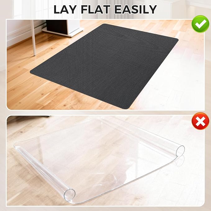 Sycoodeal Chair Mat,36" x 48" Office Chair Mat for Hardwood and Tile Floor, Heavy Duty Floor Protector for Rolling Chairs,Non-Slip,Computer Mat for Home Office(Grey)
