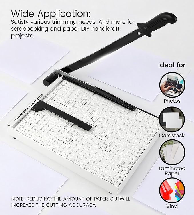 Paper Cutter,15" Guillotine Paper Trimmer Cutting Length Heavy Duty B4 Paper Slicer with Safety Guard & Magnetic Guide Rail,15pcs Capacity,Ideal for Offices,Homes,Printing Shops,Photo Studios (15IN)
