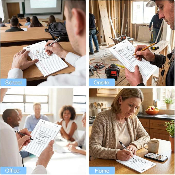 ViVin Legal Pads 5" x 8", 24 Pack, Narrow Ruled, 30 Sheets Per Note Pads | Perforated Writing Pad, Legal Pads Ideal for Home, Office, Business, White Paper