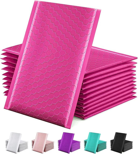 GSSUSA Bubble Mailers 6x10 Inches 50-Pack Usable Size 6x9“ Bubble Mailer Envelopes Small Packaging Mailing Envelope Bags Shipping Bag Bulk Pack Self Seal Package Mail Packing Business Supplies, Pink