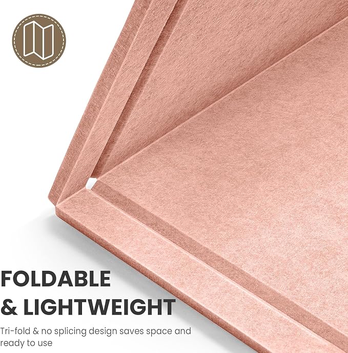 Large Bulletin Board, 48 X 35 Inches Felt Cork Board with 40 Pushpins, Foldable Felt Notice Pin Board Photo Display Board with Self-Adhesive Tape for Office Home School (Pink, 48x35 inch)