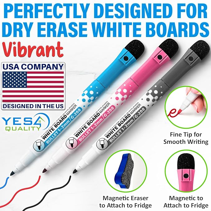 Extra Large Magnetic Dry Erase White Board Sheet for Fridge - 25x16 - Stain Resistant Technology with 3 Markers & Big Eraser with Magnet - Refrigerator Whiteboard Planner Organizer - by Yes4Quality