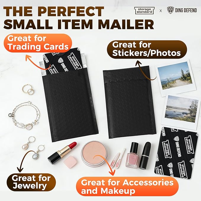 510-Pack Bubble Mailer 4'' x 8'' - Self-Sealing Waterproof Small Mailing Envelopes Padded Lightweight Shipping Bags for Accessories, Small Parts, Jewelry, Trading Cards, Compact Items 4x7 Usable Space