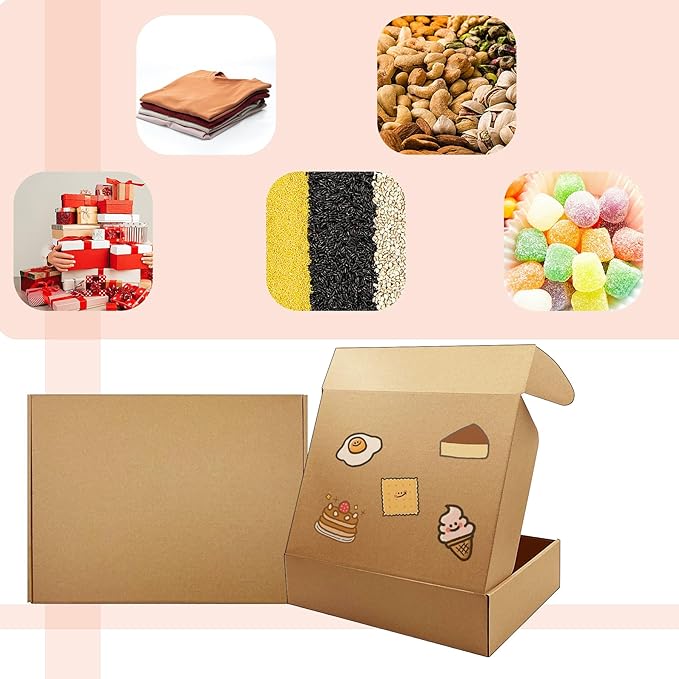 13 x 10 x 3 inch Shipping Boxes Set of 20， Brown Corrugated Cardboard Box Mailer Boxes for Packaging Small Business Shipping，Mailing Boxes Bulk for Birthday Wedding Party Book Literature Gift Giving