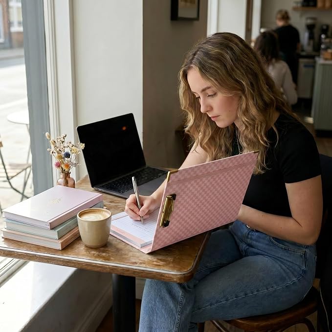 Aesthetic Clipboard Binder with Dividers - 3 Ring Organizer for Work | Sturdy Document Organizer, Clipboard Folder and Planner Folio for Streamlined School Projects, Notes and Office Productivity