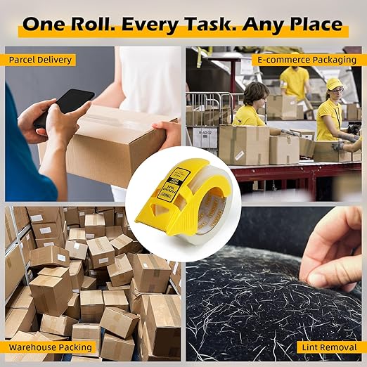1.88 in x 66.6 YDs Clear Heavy Duty Packing Tape with Dispenser, 2.68 Mil Thick Strong & Durable Shipping Tape for Packing Boxes, Moving, Mailing & Storage