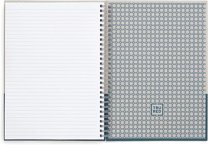 TRU RED Medium Hardcover Ruled Notebook, Gray/Teal
