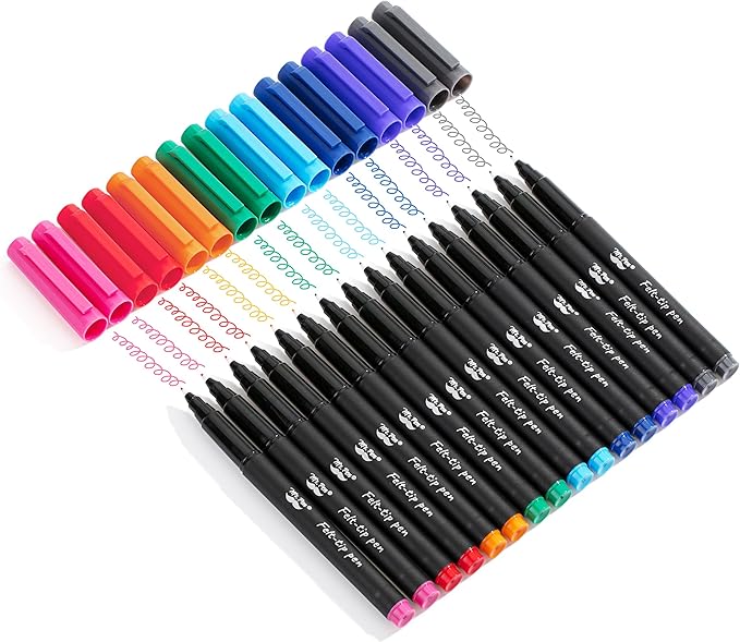 Mr. Pen- Felt Tip Pens, 16 Pack, 0.7mm Colorful Felt Pens, No Smear, Quick Dry
