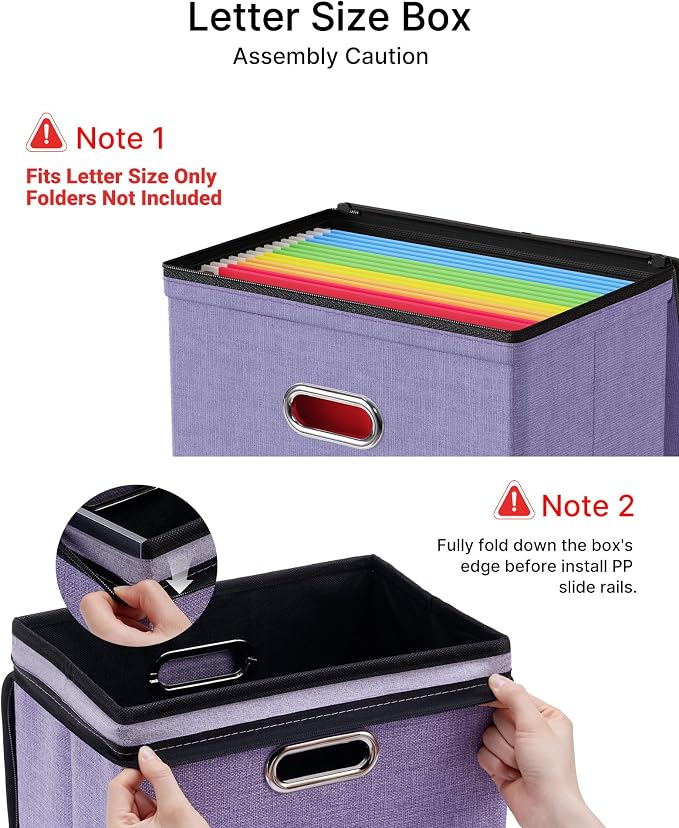 File Box Small 1-Pack Mesh Pockets Hanging Organizer for Letter-Size | Dustproof Lid. 3 Mesh Pockets. Collapsible Scratch-Resistant GRS Linen. Slide Rails. Office, Home, Dorm