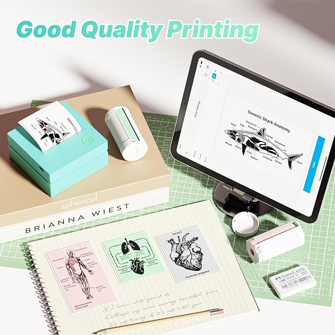 Mini Sticker Printer, PM290 Sticker Maker Machine with 3 Roll Paper | Good Quality, Portable, Smart AI APP, Mini Printer for Study, Gifts for Girls Boys, Back to School Supplies for Teachers