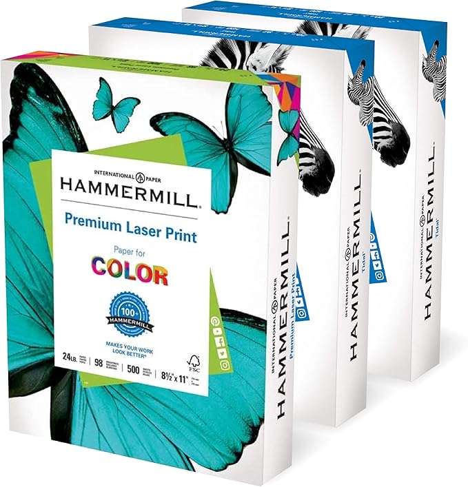 Hammermill Printer Paper, Back To Business Essential Bundle - Includes 2 Reams of Tidal Copy Paper and 1 Ream of Premium Laser Printer Paper