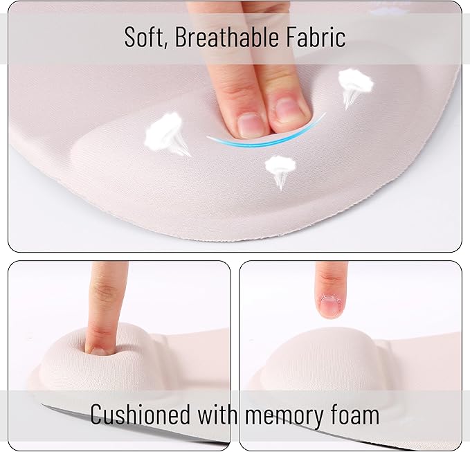 Mr. Pen- Ergonomic Mouse Pad With Wrist Support, Beige, Gel Gaming Pad