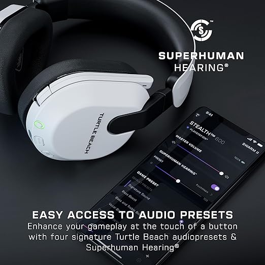 Turtle Beach Stealth 600 Wireless Multiplatform Amplified Gaming Headset for Xbox Series X|S, Xbox One, PC, PS5, PS4 & Mobile – Bluetooth, 80-Hr Battery, Noise-Cancelling Mic – White (Renewed)