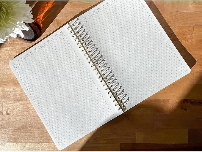 DesignWorks Ink Textured Paper Twin Wire Notebook, Daily Planner & Soft Cover Writing Journal, 160 Lined Perforated Pages, Large Spiral Notebook for Work & Journaling, 8.25 x 11.625 in, Lilac