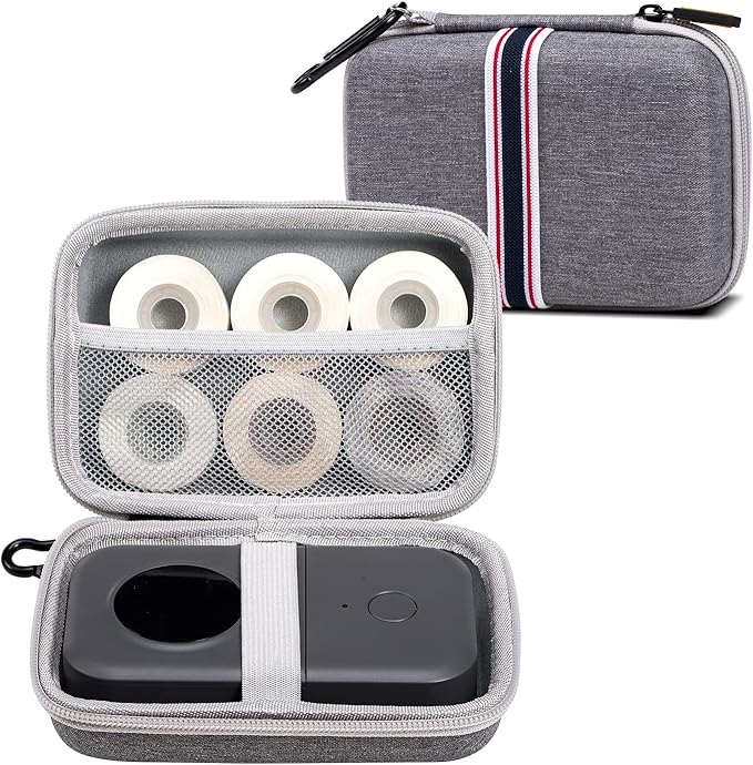 Phomemo Label Printer Case Hard Carry Case Compatible D30/M02/Q31/M110/T02 Label Printer, Label Maker Labeler Storage Holder