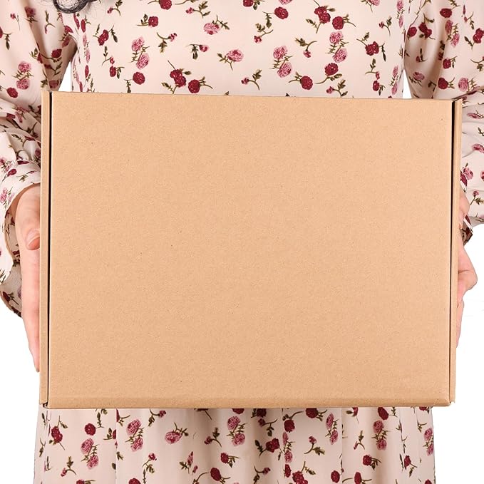 12x9x3 inch Shipping Boxes Set of 6 Brown, Inner Size 11.6x8.6x2.6 inch Cardboard Box Mailers for Small Business Packaging Mailing or Gift Wrapping Giving