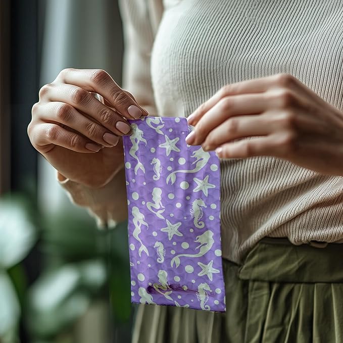 4x8 (20pcs) Purple Mermaids Designer Self Seal Poly Bubble Mailers Shipping Envelopes Padded Bags